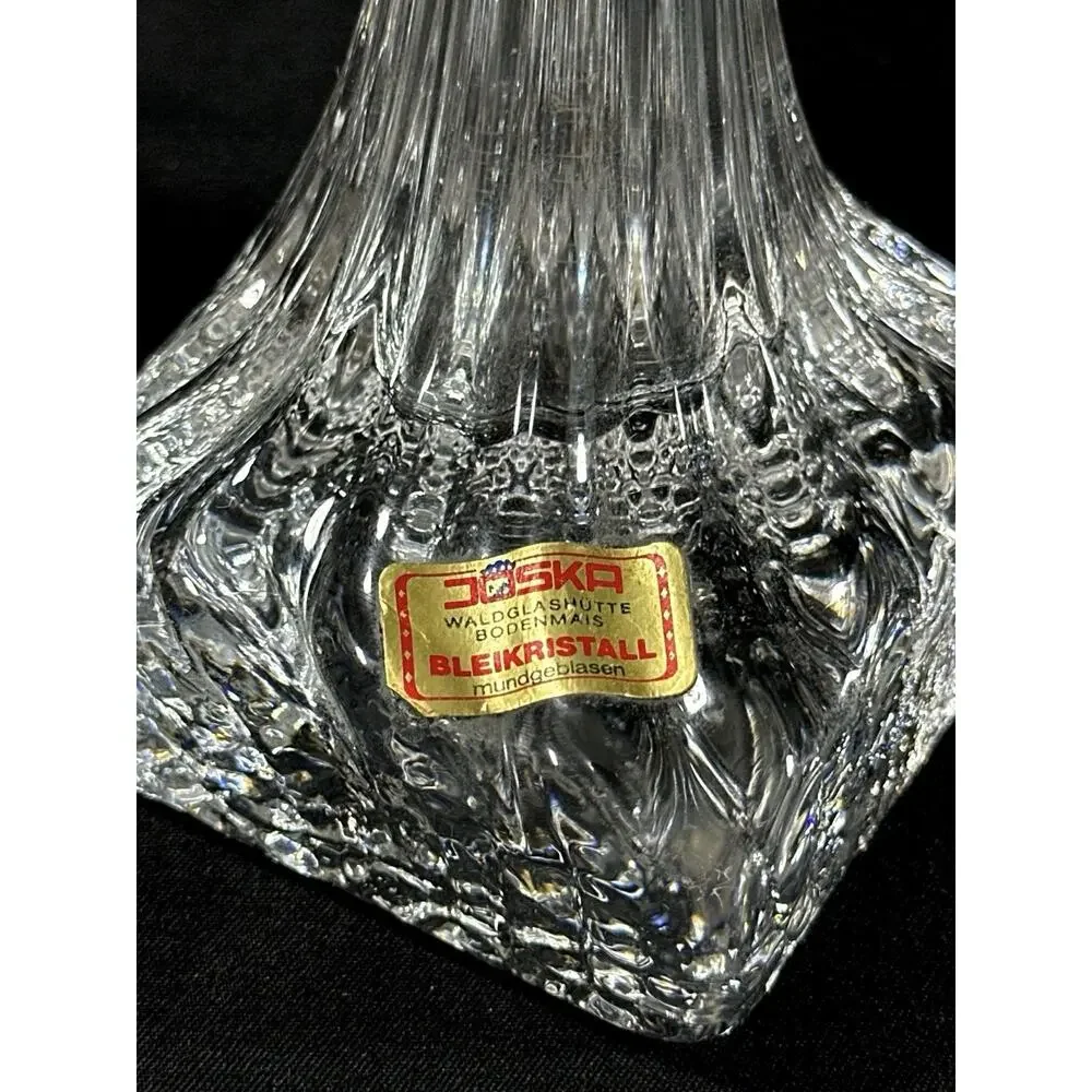 Vintage Joska Bleikristall Crystal Bud Vase Bodenmais Germany Mouth Blown 11”